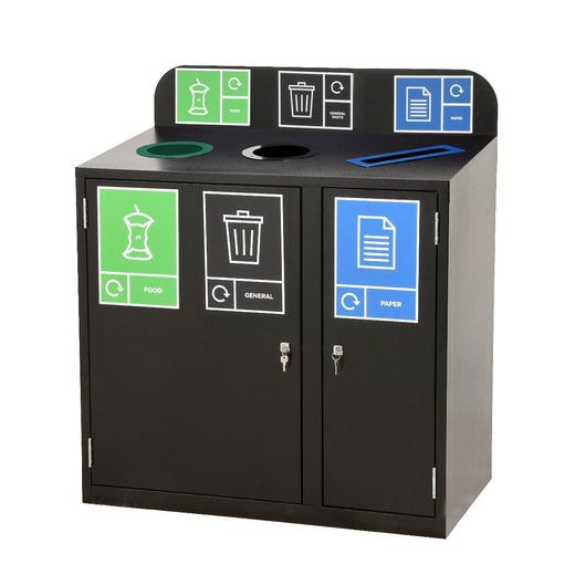 Zeus 3 Bay Recycling Station 240 Litre (80 Litres per Bay)