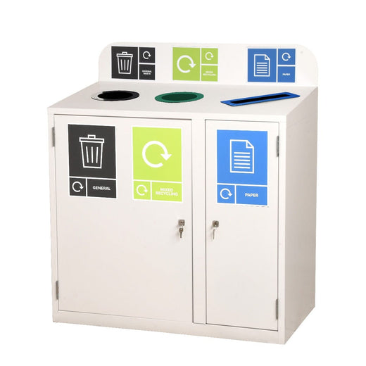 Zeus 3 Bay Recycling Station 240 Litre (80 Litres per Bay)