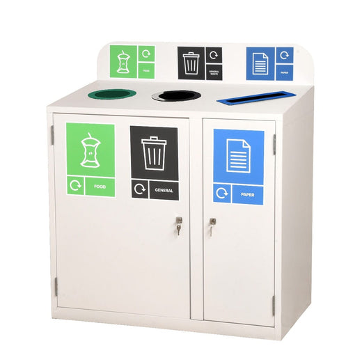 Zeus 3 Bay Recycling Station 240 Litre (80 Litres per Bay)