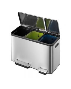 EcoCasa Triple Compartment Recycling Bin - 3 x 15 Litre 