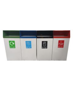 Metal Hooded Colour Coded Recycling Bin - 60 and 80 Litre Available