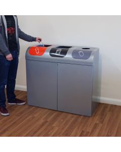 Lute Triple Indoor Recycling Station - 240 Litre 