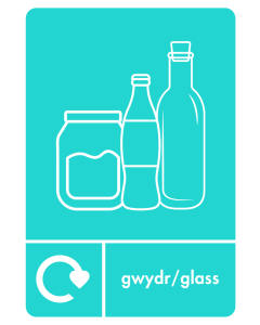 Bilingual Glass Recycling Sticker