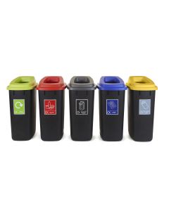 Large Durable Open Top Recycling Bin with Recycling Sticker - 90 Litre 