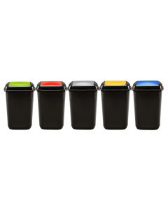 Plastic Push Lid Recycling Bin - 28 litre